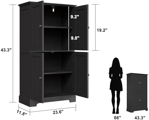ChooChoo Bathroom Floor Cabinet with Adjustable Shelves