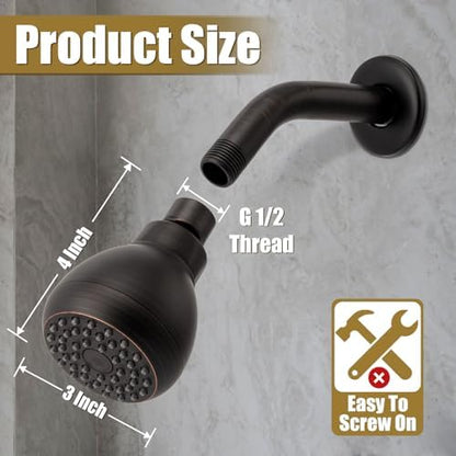 AISOSO Fixed Shower Head High Pressure 3 Inch Showerhead Oil Rubbed Bronze