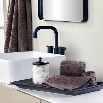 SKL Home CloudSoft Washcloth Set, 4-Piece, 100% Cotton Luxury, Mink Brown