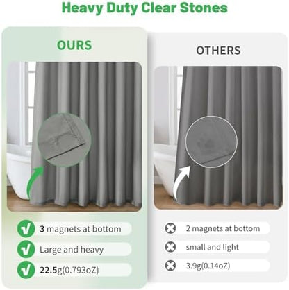 eachope Waterproof Fabric Shower Curtain Liner,72x72 Inch Grey,1 Pack