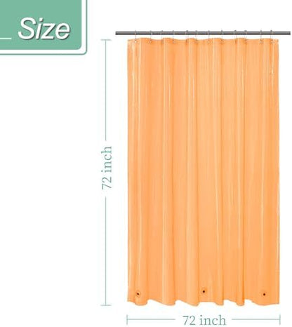 Mrs Awesome Clear Orange Shower Curtain Liner with 3 Magnets, 72x72
