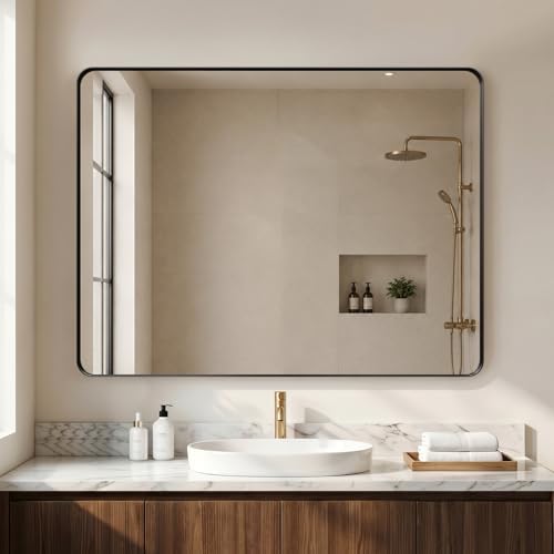 40"x30" Bathroom Vanity Mirror for Wall Aluminum Framed Farmhouse Rectangle