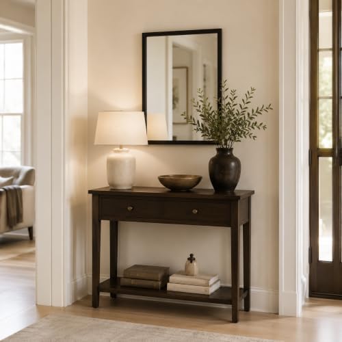 22x30 Inch Matte Black Bathroom Mirror for Over Sink