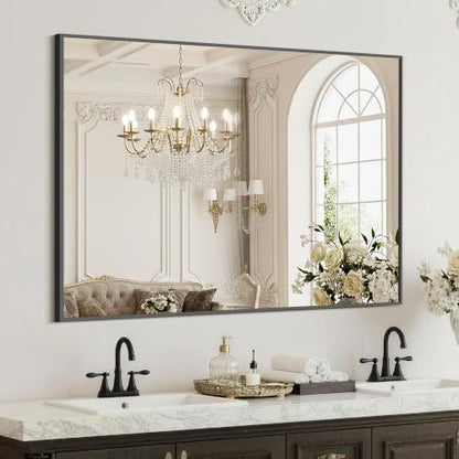 FICTOR Bathroom Vanity Mirror for Over Sink, 30" x 40", Black