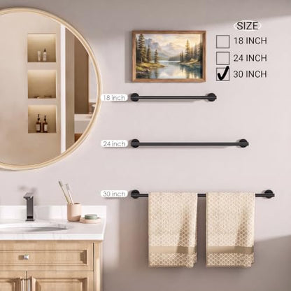 FORIOUS Bathroom Accessories, 4-Piece Bathroom Hardware Set - 30" Towel Bar
