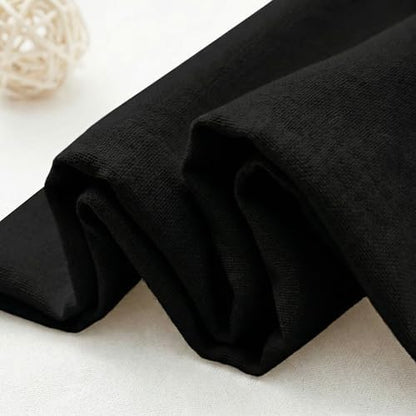 Farmhouse Shower Curtain Linen Button Rustic Black 72" W x 72" L