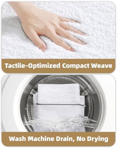 Color&Geometry Standard Sized Bath Mats for Bathroom Non Slip,20"x32",White