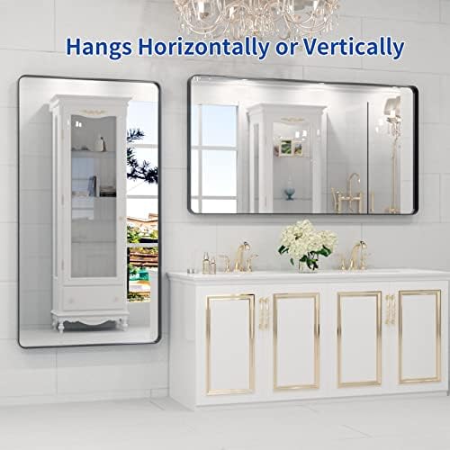 WEER Black Bathroom Vanity Mirror 55X30 Inch