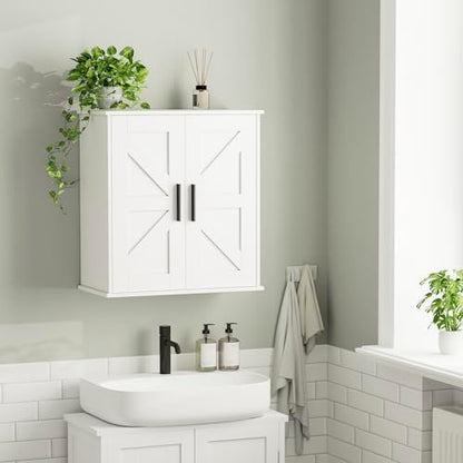 Homleke Bathroom Wall Cabinet, Medicine Cabinet with Adjustable Shelves