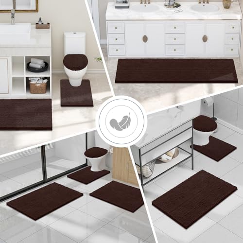 Smiry Bathroom Rugs 120X36, Luxury Chenille Extra Soft Absorbent Bath Mat