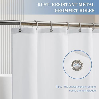 Nasitos Fabric Shower Curtain Liners with Magnets 2 Pack 70X72 Inch White