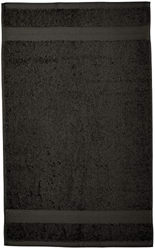 Amazon Basics Fade-Resistant 100% Cotton Washcloth for Face and Body, Soft Absorbent, 26" x 16", Black, 6-Pack