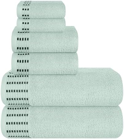 BELIZZI HOME Ultra Soft 6 Pack Cotton Towel Set, Contains 2 Bath Towels 28x55 inch, 2 Hand Towels 16x24 inch & 2 Wash Cloths 12x12 inch, Ideal Everyday use, Compact & Lightweight - Sea Green