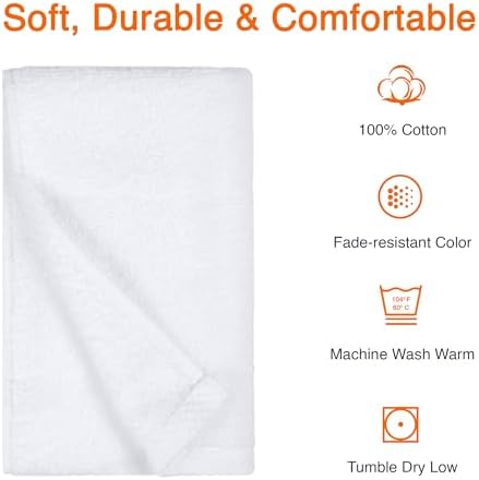 Amazon Basics 8-Pack Soft, Highly Absorbent, Quick-Dry Hand Towels, 100% Cotton, 28" x 16", White