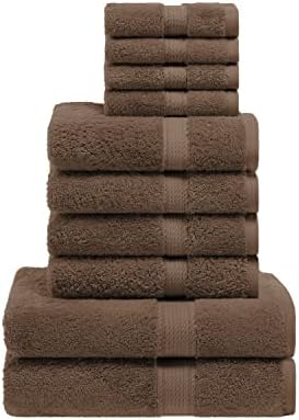 Superior Egyptian Cotton Ultra Plush & Absorbent, 10 Piece Set, Chocolate