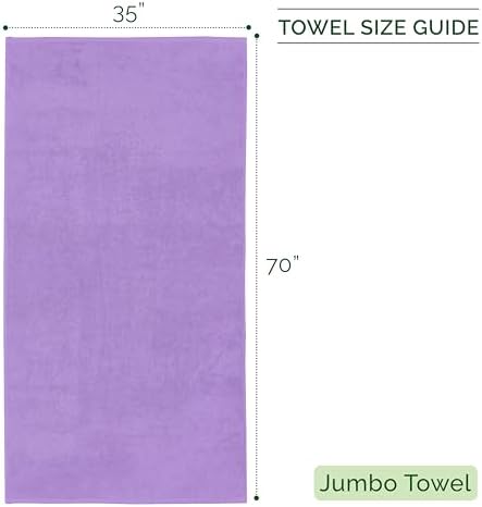 Elegant Comfort 100% Turkish Cotton Corduroy Ribbed Luxury Jumbo Bath Towel Ultra Soft - 35 x 70 Inch - Luxury Spa Premium Hotel Quality Highly Absorbent and Quick Dry Large Bath Towel, Lilac