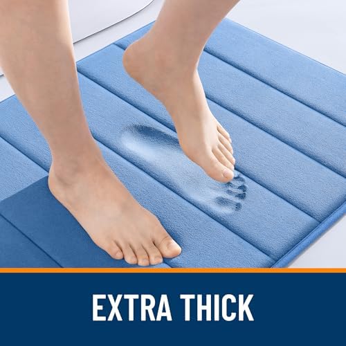 OLANLY Memory Foam Bath Mat 35x16, Super Soft and Absorbent Bathroom Rugs