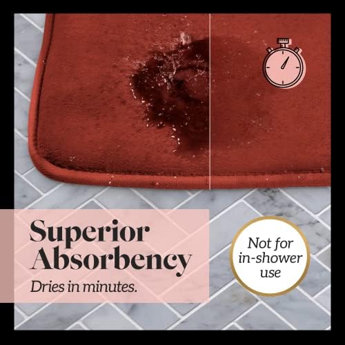 Memory Foam Bath Mat Non Slip Absorbent Super Cozy Velvet Bathroom Rug Carpet (72 inches X 24 inches, Autumn Glaze)