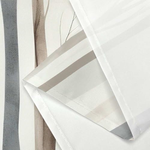 Birch Forest Abstract Shower Curtain Farmhouse Bathroom Decor 72X84 Inch