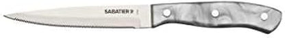 Sabatier Triple Riveted Serrated Utility Knife, 5-Inch, Razor-Sharp Kitchen Knife to Cut Fruit, Vegetables and more, High-Carbon Stainless Steel, Gray