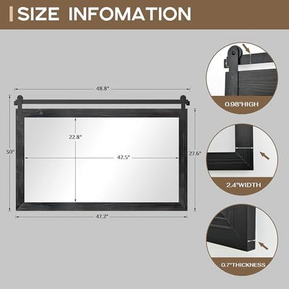 COGOOD Farmhouse Bathroom Mirrors for Over Sink - 30 x 49 Black