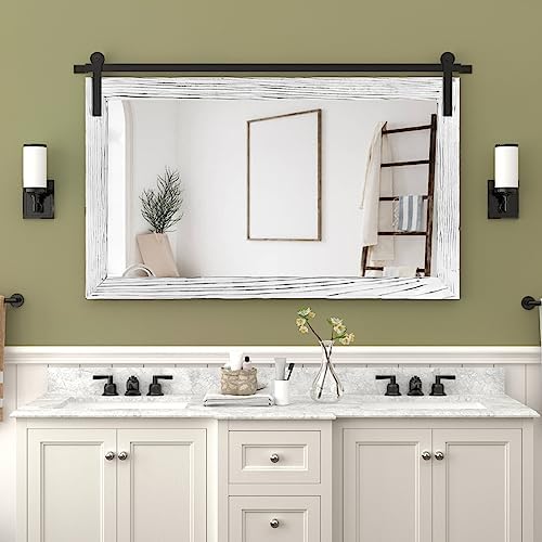 COGOOD Farmhouse Bathroom Mirrors for Over Sink - 30 x 41 White