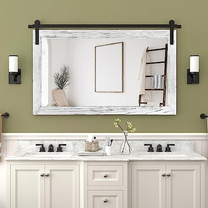 COGOOD Farmhouse Bathroom Mirrors for Over Sink - 30 x 41 White