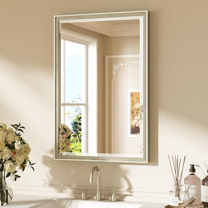 Keonjinn Brushed Nickel Bathroom Mirrors for Over Sink 20" x 30", Rectangle