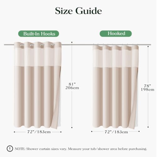 Dynamene Blush Pink Hook Free Waffle Shower Curtain & Snap-in Liner,72x81