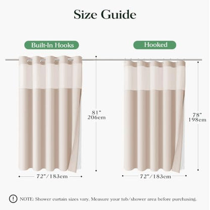 Dynamene Blush Pink Hook Free Waffle Shower Curtain & Snap-in Liner,72x81