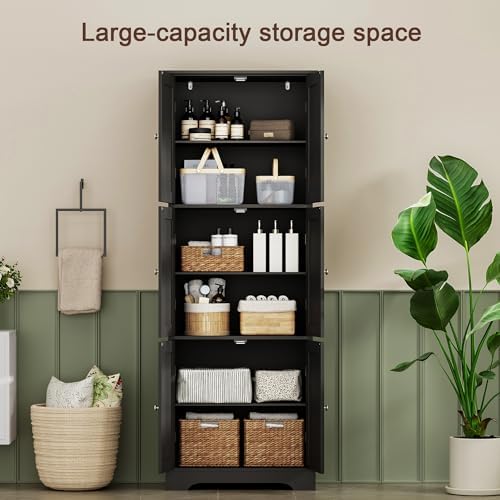 ChooChoo 63.2" Tall Bathroom Storage Cabinet with 6 Doors