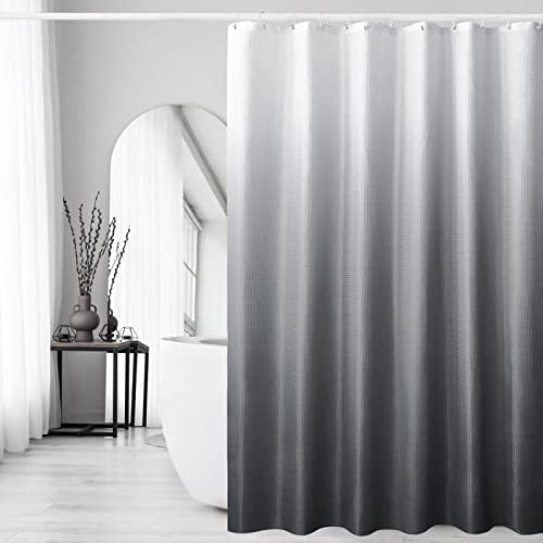 Gibelle Extra Long Grey Ombre Fabric Shower Curtain, 72 x 84