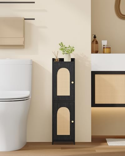 Hzuaneri Bathroom Storage Cabinet, Small Corner Floor Cabinet with 2 Doors