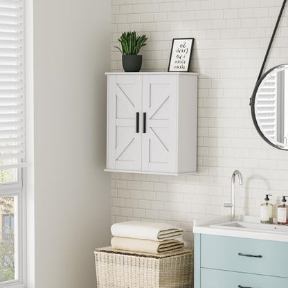 Homleke Bathroom Wall Cabinet, Medicine Cabinet with Adjustable Shelves
