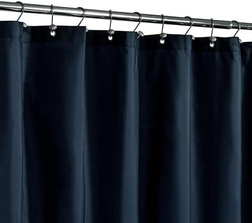 N&Y HOME Fabric Shower Curtain or Liner 36 x 72 Inches Stall Size, Navy