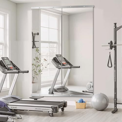 Home Gym Mirror for Wall, 70x24x2PCS Frameless Full Length Mirror, Silver