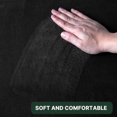 H.VERSAILTEX Bath Mat Memory Foam Set Bathroom Rug Set Flannel Velvety Bath Mat Luxury Extra Soft and Absorbent Non Slip Rugs for Bathroom/Bedroom Washable(2 Pack- 20"x 32"/ 17"x 24", Black)