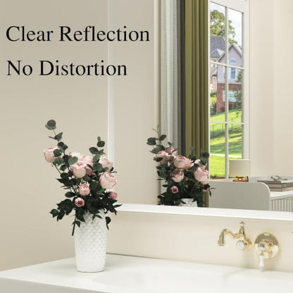 White Framed Bathroom Mirror 24x36, White Vanity Mirrors for Wall