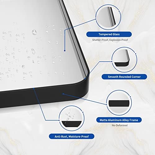 WEER Black Bathroom Vanity Mirror 77X36 Inch