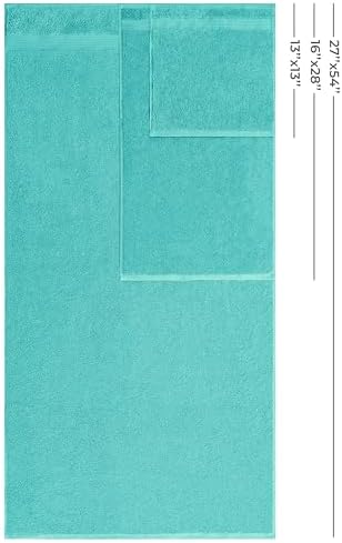 American Veteran Towel 100% Cotton Turkish 6 Piece Towel Set, Luxury Bath Towels Set of 6 for Bathroom Essentials, 2 Bath Towels 2 Hand Towels 2 Washcloths, Turquoise Blue