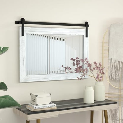 COGOOD Farmhouse Bathroom Mirrors for Over Sink - 30 x 41 White