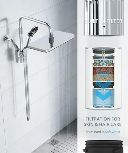 12 Inch Shower Head with Filters Rain Shower Head with Handheld Spray Combo
