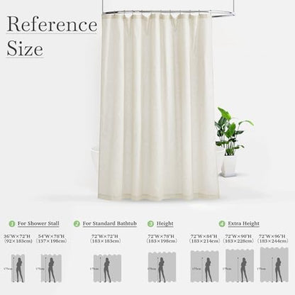 KGORGE Natural Linen Blend Sheer Shower Curtains for Bathroom