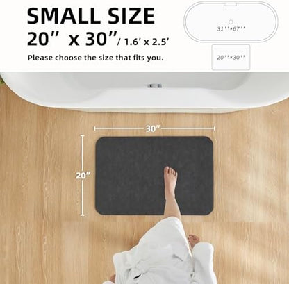 TYUU Thin Bath Mat, Small Bathroom Rugs Non Slip Washable, 20x30 Black