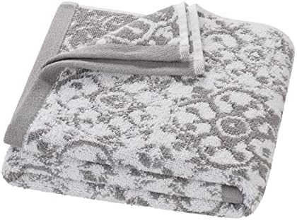Jessica Simpson – Bath Towel 4 Piece Set, Aziza, Premium Bathroom Décor, Includes 2 Hand Towels and 2 Shower Towels, 100% Cotton & Machine Washable, Skyrocket Grey