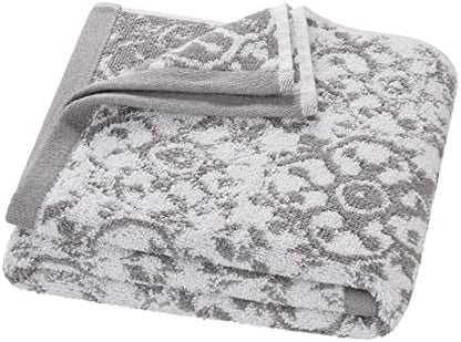 Jessica Simpson – Bath Towel 4 Piece Set, Aziza, Premium Bathroom Décor, Includes 2 Hand Towels and 2 Shower Towels, 100% Cotton & Machine Washable, Skyrocket Grey