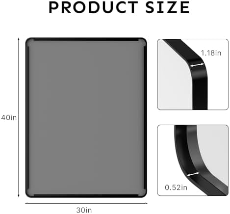 40"x30" Bathroom Vanity Mirror for Wall Aluminum Framed Farmhouse Rectangle