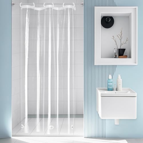 EurCross 36x72in Small Clear Shower Curtain Liner for Shower Stall