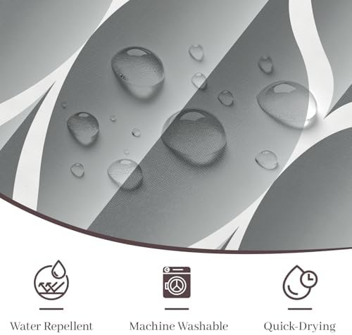 Gelbchu Geometric Shower Curtain for Bathroom, Light Gray, 72x72 Inch