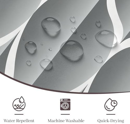 Gelbchu Geometric Shower Curtain for Bathroom, Light Gray, 72x72 Inch